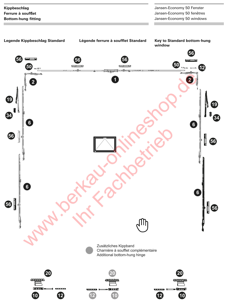 Jansen-Economy 50 Fenster mit Kippbeschlag